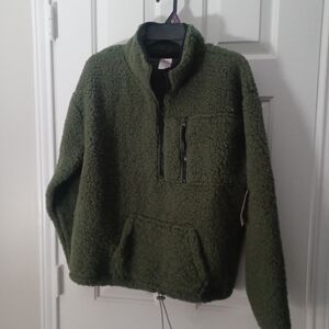 NOBO green Sherpa Half Zip Pullover Hoodie Sz L/XL XXL